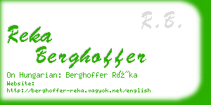 reka berghoffer business card